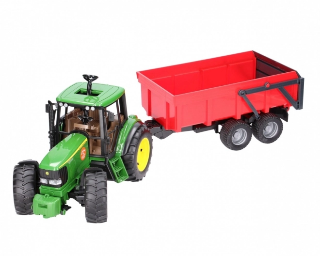 Bruder Trekker John Deere met kiepende aanhanger