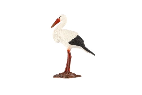 witte ooievaar speelgoed van plastic 9cm in zakje