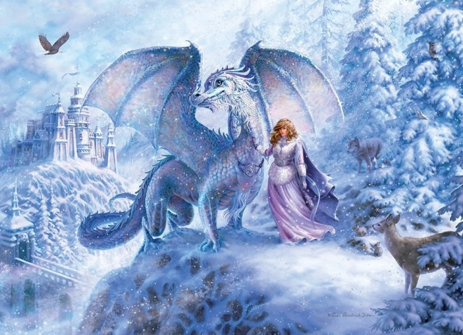 Puzzle familial COBBLE HILL Dragon de glace 350 pièces