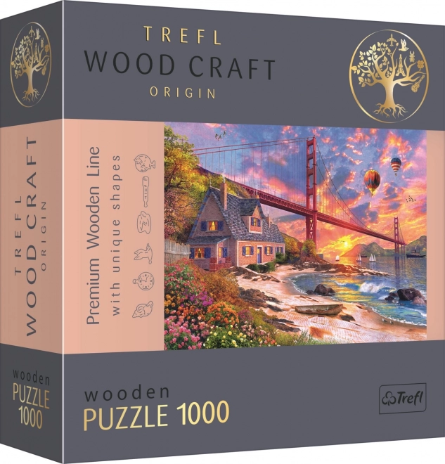 Puzzel zonsondergang boven de Golden Gate 1000 stukjes