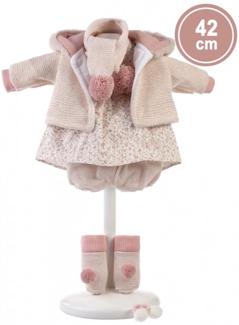 Llorens 424J JULIA - realistische pop met geluiden en zacht stoffen lijfje - 42 cm