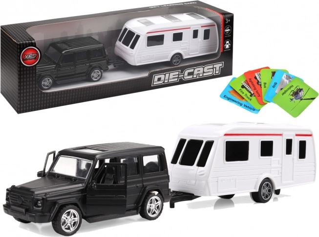 Jeep and Caravan Set with Metal Elements