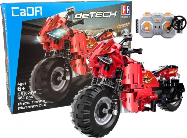CaDA RC Motorcycle Building Kit 2.4 GHz, 484 pieces