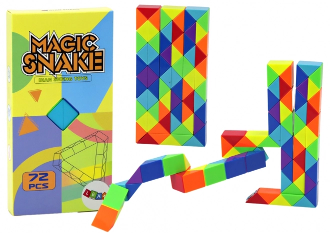 Blokpuzzelspel Educatieve Slang Kleurrijk 72 stuks.