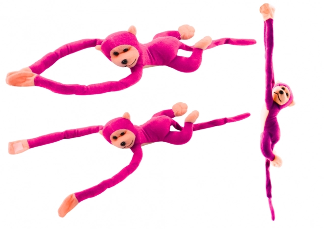 Pluchen mascotte aap met geluid donkerroze 60 cm