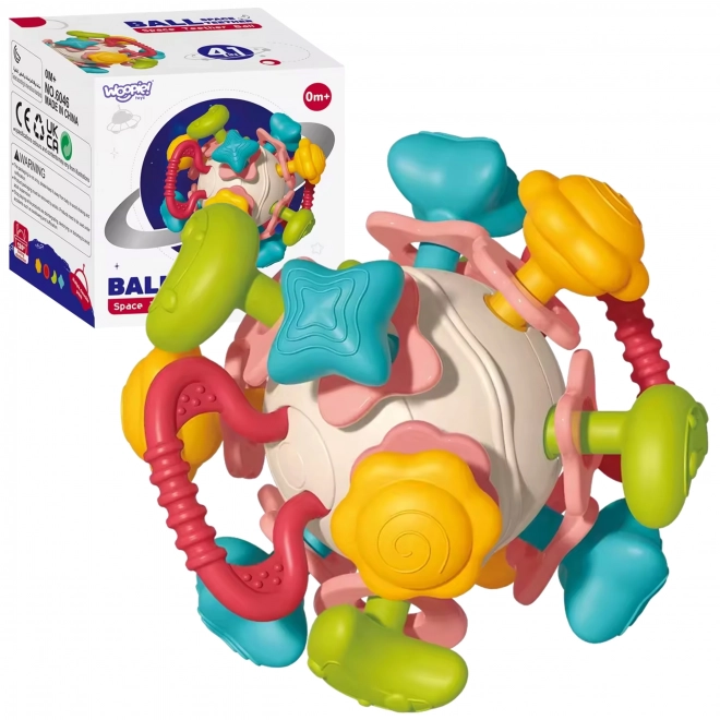 Zacht speelgoed 4-in-1 bijtring voor baby's