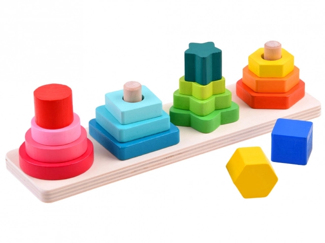 Houten logische puzzel kleurrijk