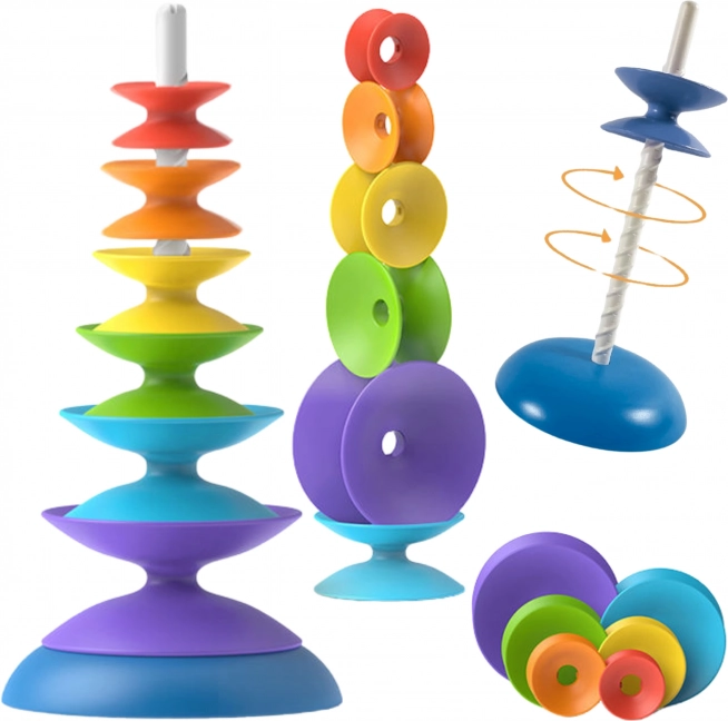 color spiral tower woopie – educational stacking toy for children 10m+