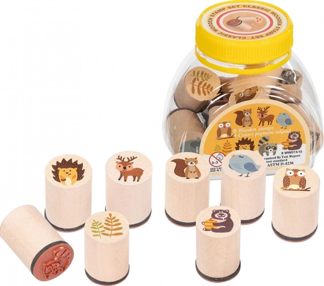 GOKI Tampons en bois - Animaux de la forêt