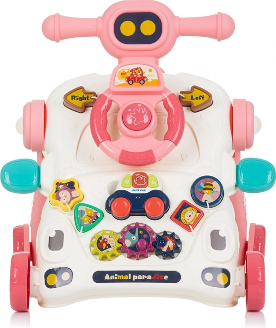 Interactieve Loopstoel 3in1 auto roze
