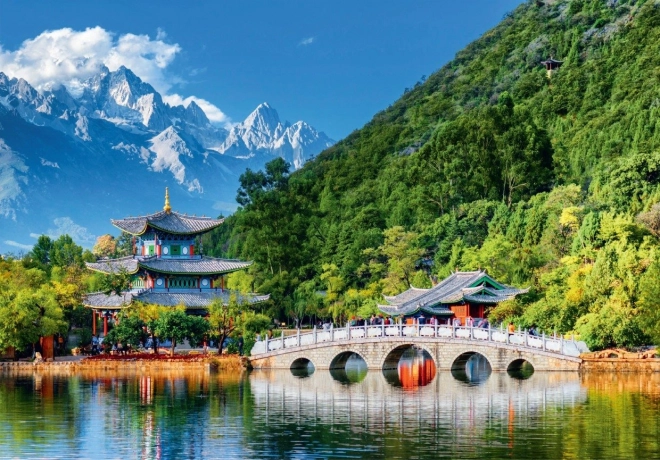 Puzzle Schneebedeckter Berg des Jadedrachen China 1000 Teile