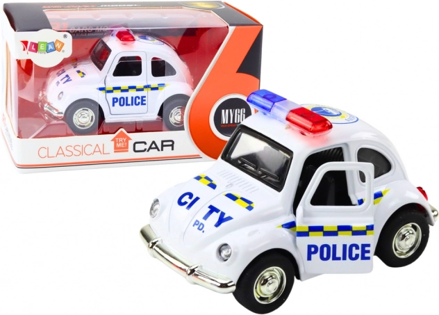 Classic Police Car 1:38 with Drive, Lights and Sounds White
