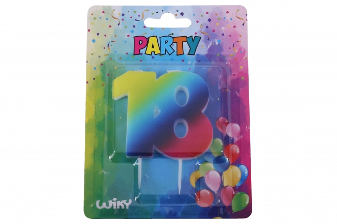 Feest kaars nummer 18 Regenboog