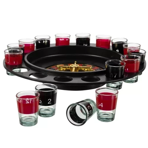 Party Roulette Game Set with Shot Glasses