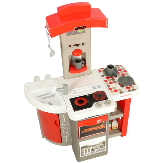 Kinderen elektronische plastic keuken met geluid inklapbaar rood + accessoires