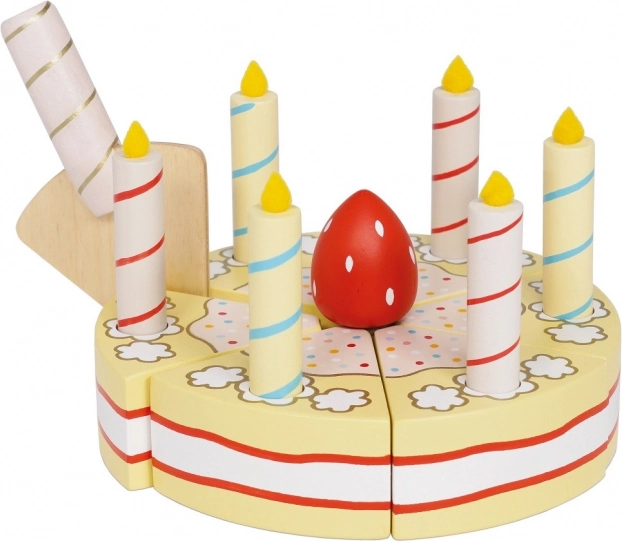 LE TOY VAN gâteau d’anniversaire à la vanille en bois avec bougies