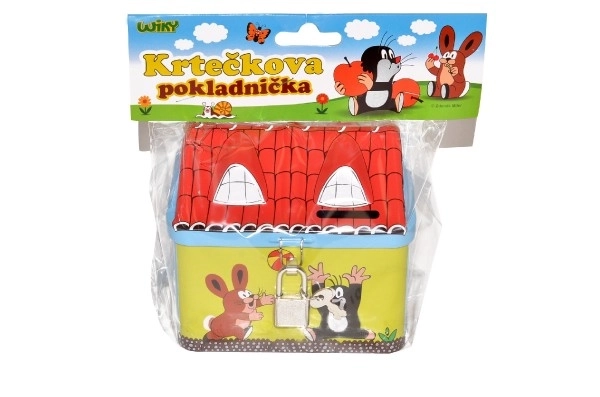 Metallic House Piggy Bank with Little Mole