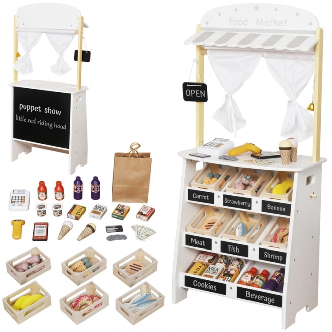 Wooden Shop and Theater Creative Toy for Kids