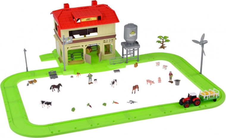 Tractor with trailer and animal figures