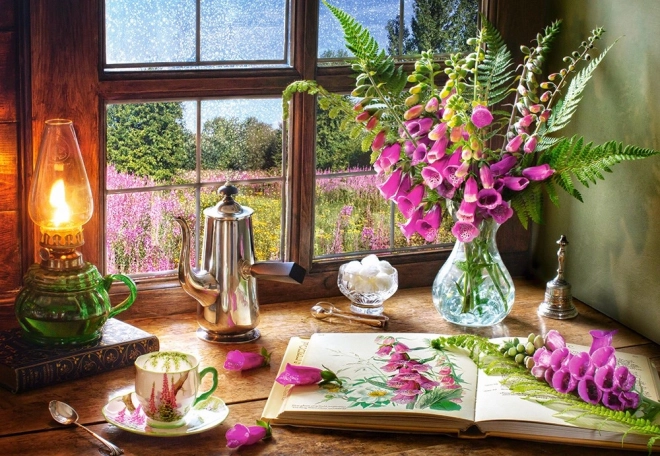 Puzzle 1000 Pieces - Still Life with Purple Lion Macarons