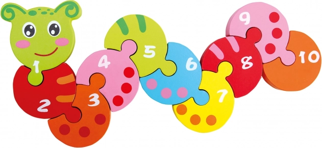Puzzle en bois avec chiffres Chenille
