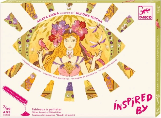 Glitzernde Sandmalerei - Von Alfons Mucha inspirierte Illustrationen
