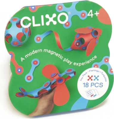Flexible Magnetic Building Blocks - Flamingo & Turquoise