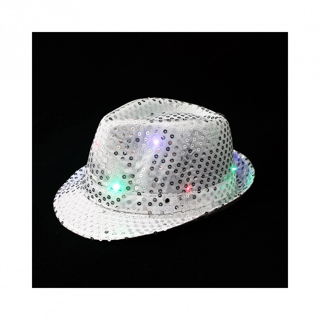 Disco hoed zilver met LED-licht voor volwassenen