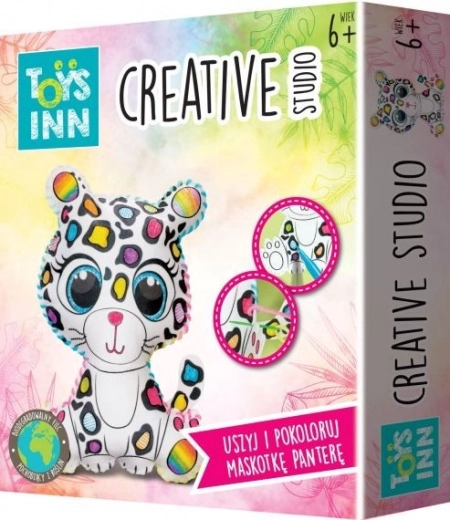 Creatieve set voor het naaien en kleuren van een panter