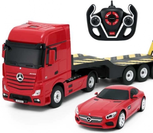 RC truck Mercedes-Benz Actros with trailer and Mercedes-Benz AMG GT