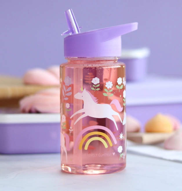 A Little Lovely Company Drinkfles – Eenhoorns en regenbogen
