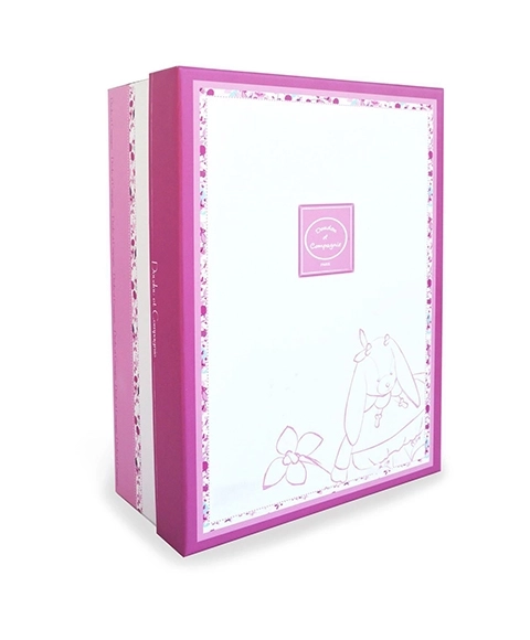Doudou gift set with pink plush bunny cuddly toy