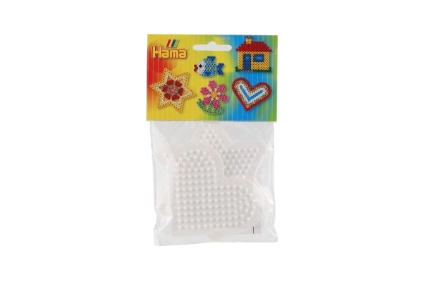 Strijkkralen Ondergrond Hama MIDI - ster, hartje van plastic 2 stuks in zakje 9x9cm