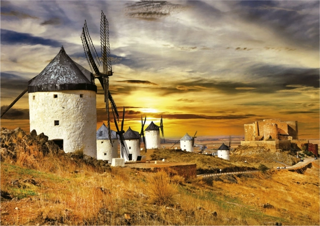 Legpuzzel zonsondergang in Spanje EDUCA – windmolens Consuegra (1500 stukjes)