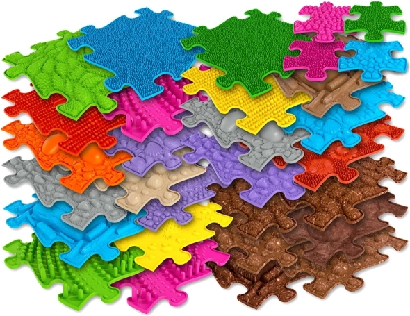 Tapis orthopédique sensorimoteur Woopie Royal Puzzle, 26 pièces + 4 petites