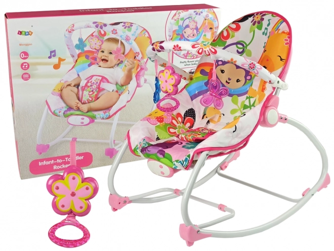 Cradle Schommelstoel 2-in-1 Roze Bloemgeluiden Trilling