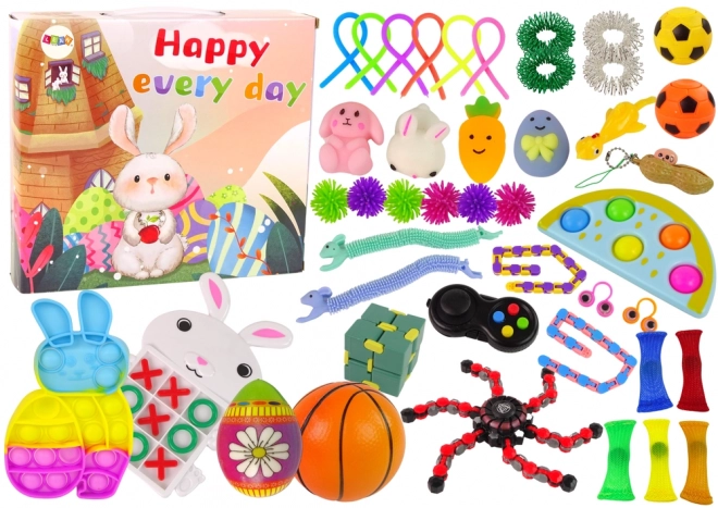 Pasen Fidget Speelgoed Pop It Squishy Anti-stress Set 42 elementen