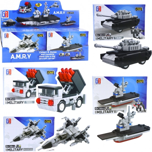 2-in-1 Building Kit: Military Vehicles and Robot