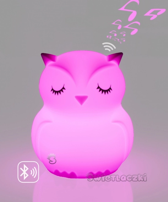 Color Changing Silicone Night Light with Bluetooth Speaker - Owl Companion