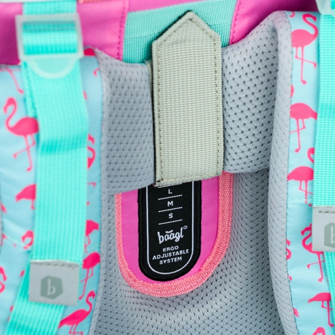 Schooltas met flamingopatroon