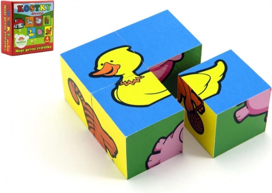houten blokpuzzel mijn eerste diertjes 4 stuks TEDDIES