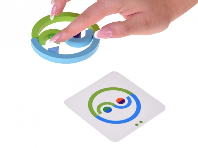 Montessori educatieve houten puzzel kleurrijke regenboog + taken ZA5328