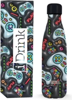 Thermobouteille Let's Play avec motif de jeu