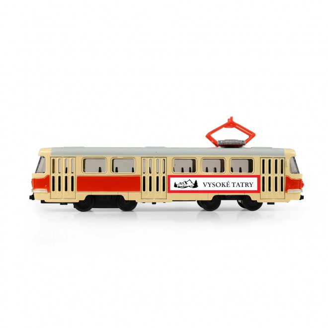 Metalen retro tram 16 cm HOGE TATRA