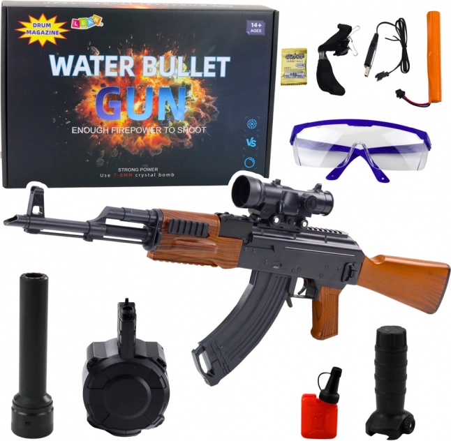 Carabine à billes d'eau avec accessoires et lunettes de protection