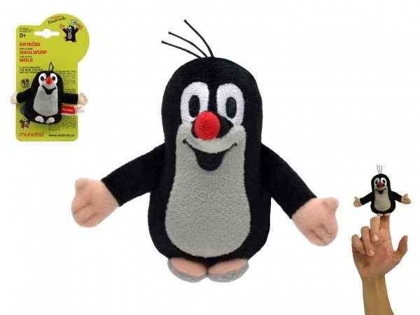 Pluchen vingervoelpoppetje Krtek 8 cm