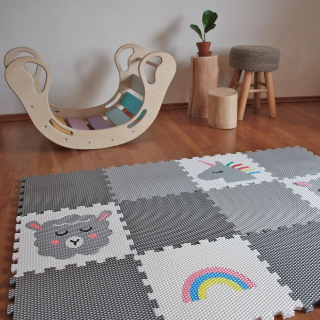 Adorable design with a unicorn and rainbow