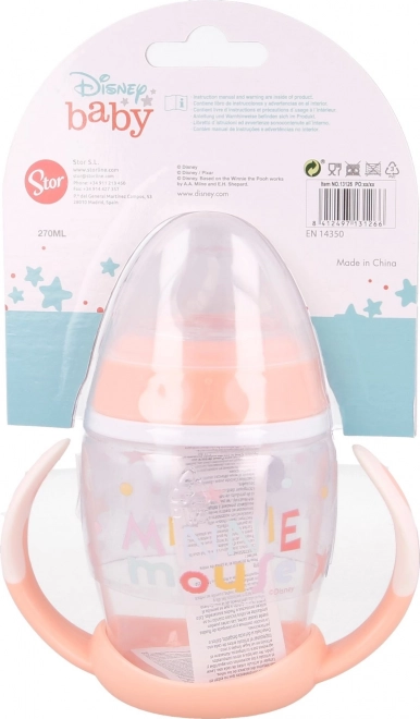 STOR Beker met handvatten en siliconen tuit 270ml Minnie