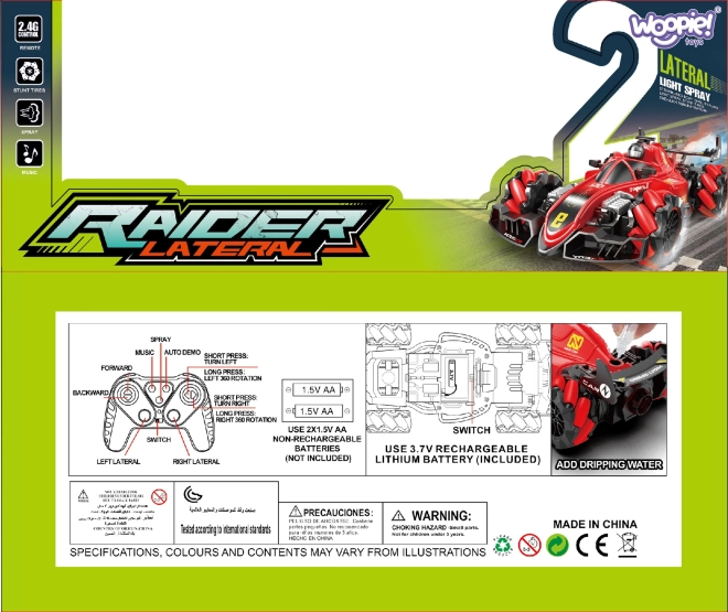 Afstandsbediende stuntauto RAIDER met rook effect