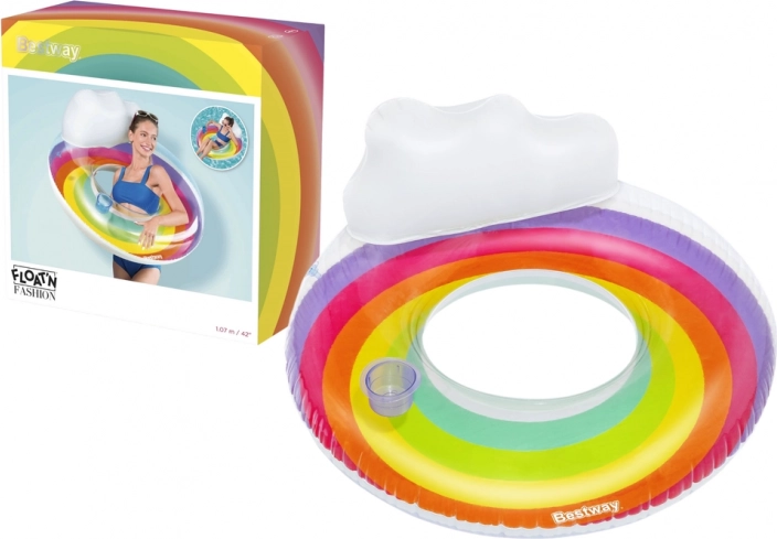 Bouée gonflable 107 cm arc-en-ciel BESTWAY